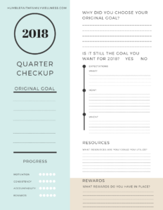 2018 Quarter Year Checkup Worksheet