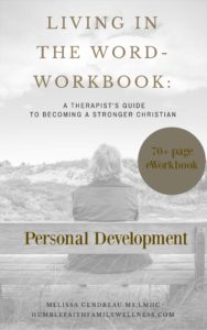 The Living in the Word eWorkbook: Personal Development section will take you through areas of spiritual growth, personal growth, self-care, health and wellness, and finances to help you be the best version of you. Only $2.50.