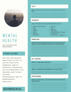 Mental Health Self-Reflection Worksheet