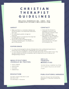 Christian Therapist Guideline